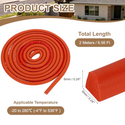 uxcell 6.56 ft Foam Backer Rod, 0.24" x 0.24" D-Shaped Solid Joint Filler, Foam Seal Strip for Caulk Saver, Rope Caulk Cement Crack Filler, Red - size: 6.56 ft x 0.24" x 0.24"
