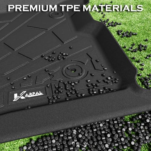 KARPAL Floor Mats for 2010-2014 Ford F150 SuperCrew with 1st Row Bucket Seat, Custom Fit TPE All Weather Ford F-150 Accessories 1st & 2nd Row Floor Liner - style: 2010-2014 | For Ford F-150 | 1st & 2nd Row
