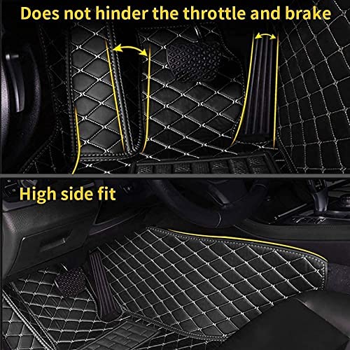 Custom Making Car Floor Mats for 97.5% Car Model Luxury Leather All Weather Waterproof Anti-Skid Full Coverage Liners (Black and Light Brown) - color: Black and Light Brown