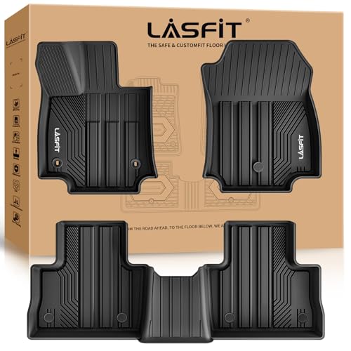 LASFIT Floor Mats for Toyota RAV4 2019-2025 Gas(Not Fit Hybrid/Prime) All Weather TPE Custom Fit Floor Liners for RAV 4 LE/XLE/Limited/Adventure/XLE Premium/TRD Off-Road Front&Rear 2 Row Car Mats