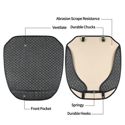2 Pack Bottom Car Seat Cover with Storage Pocket,Breathable Car Seat Protector,Luxury Front Seat Cover，Anti-Skid Four Seasons General, fits Most Vehicles.(Black,2PCS) - color: Black-2PCS