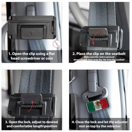 2PCS American Flag Car Seatbelt Adjuster car Universal Car Seat Belt Pads Cover (MFXICO Flag) - color: MFXICO Flag