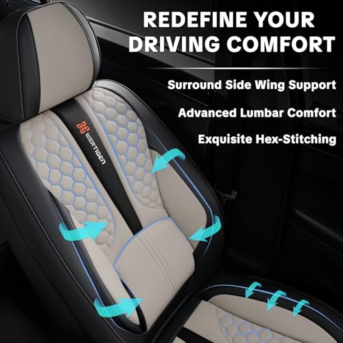 2007-2025 Car Seat Cover for Nissan Sentra, Black and Gray Car Seat Covers, Faux Leather, Full Set of 5 Seats, Waterproof, Anti-Slip, Suitable for All Seasons - color: Luxury_Black and Gray