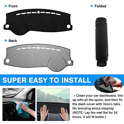 Autorder Dashboard Cover Mat for 2017-2023 Kia Rio Accessories Dash Cover Flannel Dash Mat Sunshade Glare UV Rays Protector - size: 2017-2023 Kia Rio