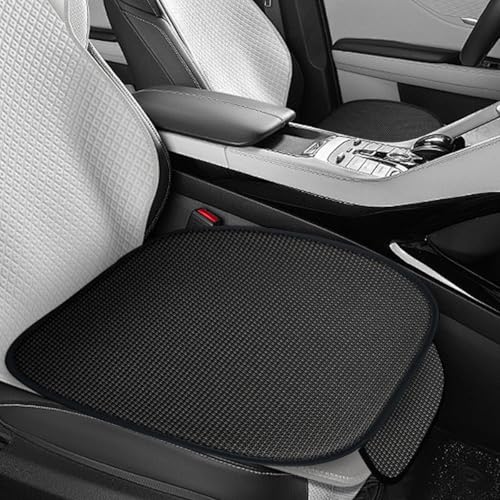 2PCS Car Seat Bottom Cover Pad, Ice Silk Comfort Non-Slip Front Seat Protector Mat with Storage Pocket, Breathable Car Seat Cushion Pad, Universal Fit for Car SUV Truck Van (Black) - color: Black