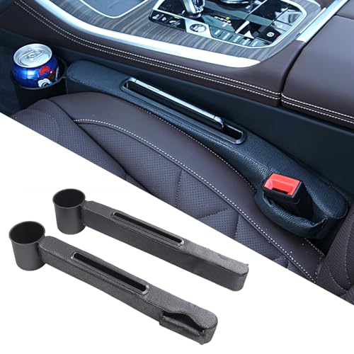 2 Pack Car Seat Gap Filler with Storage Box,Fill the Gap Between Seat and Console,Car Console Gap Filler,Prevent Things from Dropping,Convenient to Storage Keys and Phone(Black) - color: Black3