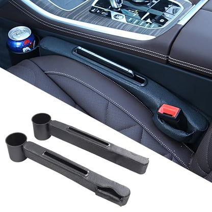 2 Pack Car Seat Gap Filler with Storage Box,Fill the Gap Between Seat and Console,Car Console Gap Filler,Prevent Things from Dropping,Convenient to Storage Keys and Phone(Black) - color: Black3