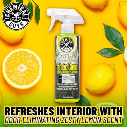 Chemical Guys Foaming Citrus Fabric Clean Carpet & Upholstery Cleaner - Car Carpet Cleaner Spray for Seats and Floor Mats, Removes Stains &Odors, Safe for Cars, Home and Office, 16 oz Citrus Scent - size: 16 oz
