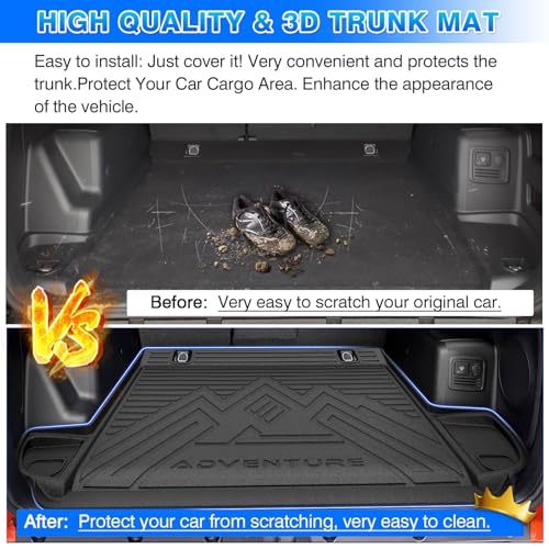Cartist Cargo Liner Fits for Toyota 4runner 2010-2024 (No 3rd Seat or No Sliding Cargo Deck) Accessories All Weather Rear Trunk Liner for 4runner Cargo Mat Heavy Duty - size: 2)Toyota 4runner 2010-2024