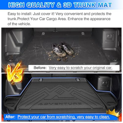 Cartist Cargo Liner Fits for Toyota 4runner 2010-2024 (No 3rd Seat or No Sliding Cargo Deck) Accessories All Weather Rear Trunk Liner for 4runner Cargo Mat Heavy Duty - size: 2)Toyota 4runner 2010-2024