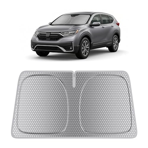 helloleiboo Windshield Sun Shade for Honda CR-V 2023-2026 Graphene Honeycomb Heat Shield with UV Protection Foldable Custom Fit Front Window Sunshade Silver 57" x 30" - size: For Honda CR-V (2023-2026)