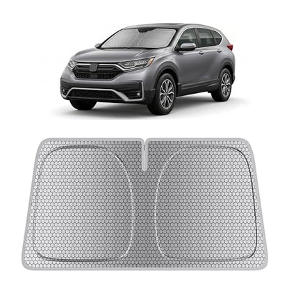 helloleiboo Windshield Sun Shade for Honda CR-V 2023-2026 Graphene Honeycomb Heat Shield with UV Protection Foldable Custom Fit Front Window Sunshade Silver 57" x 30" - size: For Honda CR-V (2023-2026)
