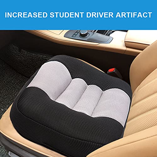 Srutirbo Car Booster Seat Cushion Raise The Height for Short People Driving Hip (Tailbone) and Lower Cack Fatigue Relief Suitable for Trucks, Cars, SUVs, Office Chairs, Wheelchairs (Pure Black) - color: Pure Black