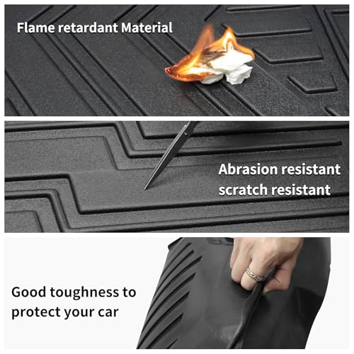 Custom for 2008-2013 Toyota Highlander Cargo Mats Trunk Liner and 3rd Rear Seat Backrest Mat All Weather TPE Protection Mat Accessories (for 2008-2013 Toyota Highlander) - color: for 2008-2013 Toyota Highlander