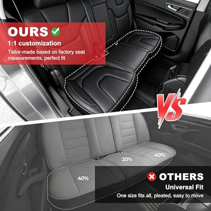 TTX LIGHTING Car Seat Covers Custom Fit for Ford Edge Seat Covers 2015 2016 2017 2018 2019 2020 2021 2022 2023 2024 Full Set Waterproof Faux Leather Cover Compatible with Airbag(5 Seat,Black) - size: 14.Edge 2015-2024 5 Seat Full Set