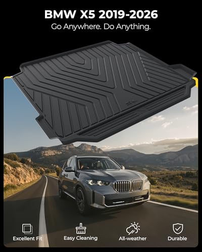 3W BMW X5 Cargo Liner 2019-2024 2025 2026 All Weather TPE Trunk Mats Custom Fit Heavy Duty(Not for Hybrid and with Side Netting Kit) - style: 3) X5 2019-2026 | Cargo Liner