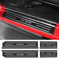 Door Sill Guards Compatible with Jeep Wrangler JL JLU 2018-2026 & Gladiator JT 2020-2026 Accessories Stainless Steel Material Black Brushed Texture Front and Rear Door Sill Protector - size: 4-Door (Black Brushed Texture)