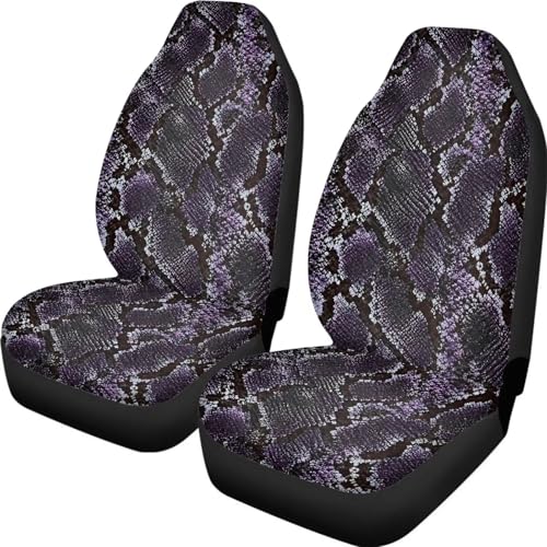 Purple Snakeskin Print Car Seat Covers Thin Set of 2 Automobile Front Seat Covers Vehicle Accessories Cushion for SUV Trucks Chairs Vans Auto - color: Purple Snakeskin