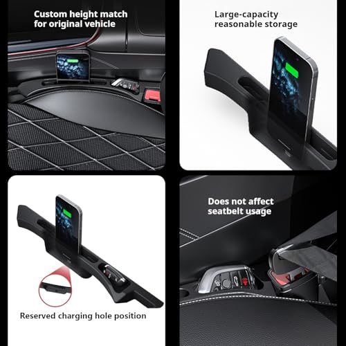 Car Seat Gap Filler Organizer 2 Pack Seat Gap Filler 2 in 1 Universal Between Car Seat Gap Plug with Storage Slot Drop Proof Guard for Fits Cars Phones Keys & Cards