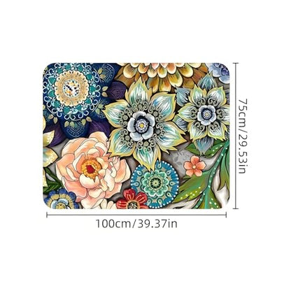 Universal Car Trunk Mat, All Weather Trunk Protection Cargo Liner, Stylish Vehicle Interior Accessories, Durable Cargo Mat Rear Trunk Line Suitable for Most Car (Colorful Flowers, 29" x 39")