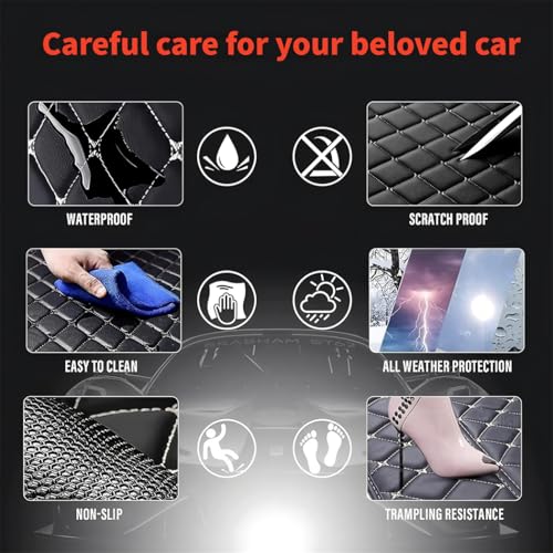 Custom Making Trunk Mats Cargo Mats Fit for 99.9% Sedan SUV All Weather Protection Leather Liners Trunk Mat Cargo Liners (Wine red) - color: Wine red