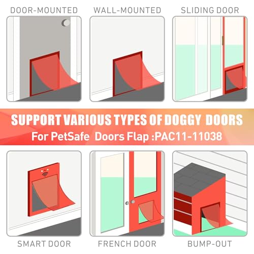 2 Pack Pet Door Replacement Flap with Magnetic Closure, Compatible with PetSafe Freedom Dog and Cat Door PAC11-11038 Medium 8 1/4" w x 12 3/4" h with 10PCS Screws - size: Medium