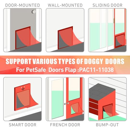 2 Pack Pet Door Replacement Flap with Magnetic Closure, Compatible with PetSafe Freedom Dog and Cat Door PAC11-11038 Medium 8 1/4" w x 12 3/4" h with 10PCS Screws - size: Medium