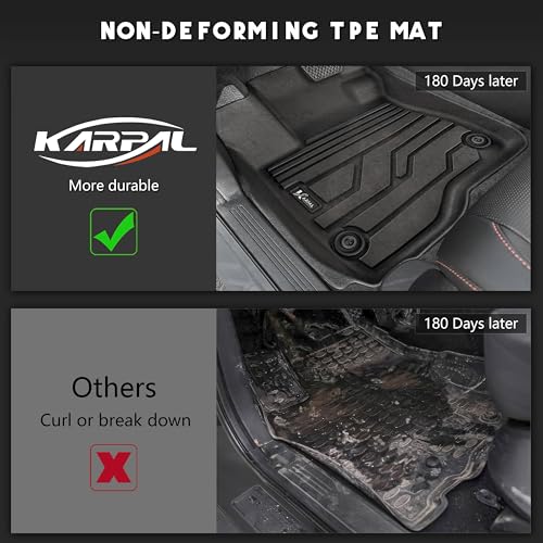 KARPAL Floor Mats for Honda CRV 2023 2024 2025 2026 (Include Hybrid), All Weather Protection TPE Floor Liners Accessories Car Mats, Front & 2nd Row & Trunk Mat (Upper Position)
