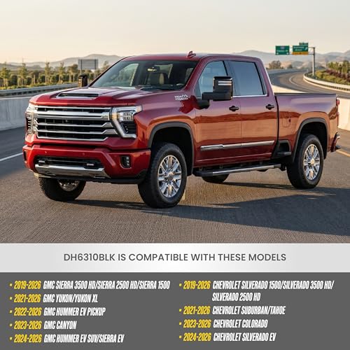 Gloss Black Door Handle Covers for 2019-2026 Chevrolet -( Silverado, Tahoe, Suburban, Colorado, EV ) & 2019-2026 GMC -( Sierra, Yukon, Canyon, Hummer EV ) | Easy No Tools Install | US Patented
