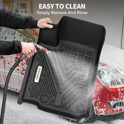 YITAMOTOR Floor Mats Compatible with 2015-2019 Ford Explorer Without 2nd Row Center Console, Custom Fit Floor Liners 1st & 2nd Row All- Weather Protection,Black