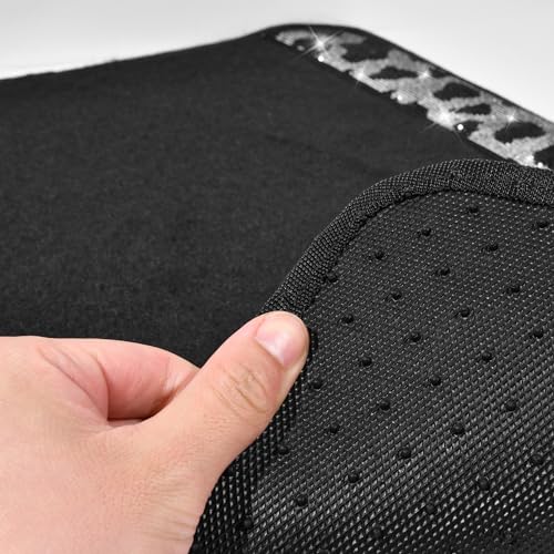 CAR PASS Bling Cow Car Mats Rhinestones Diamond Waterproof Floor Mat Crystal Sparkly Shining Glitter Carpet Anti-Slip PVC Heel Pad, Universal Fit Automotive SUV,Sedan,4pcs Girly Women, Cow Diamond - color: Cow