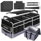 Car Trunk Organizer with Portable Leak Proof Cooler Bag, 3 Compartments Collapsible Car Organizers and Storage with Foldable Cover, Fathers Day Dad Gifts, Suitable for SUV, Auto, Truck, Minivan