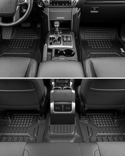 3W Floor Mats Fit for Toyota 4 Runner Fuel 2025 2026 5 Seats(Not for Hybrid EV & i-Force Max), TPE All Weather Custom Fit Floor Liner & 2nd Row Under Seat Mat for SR5/TRD/Limited 6th gen 4Runner - style: 6. 4Runner Gas 5Seat|25-26|Floor Mats