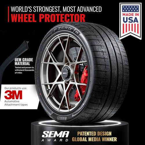 RIMiQ PROTECTiQ PRO Universal Rim Protection Trim - Curb Rash Guard with Award-Winning Patented Design and Premium 3M Tape - Fits Up to 4X 24 Wheels, Cars, Trucks, SUVs - Black