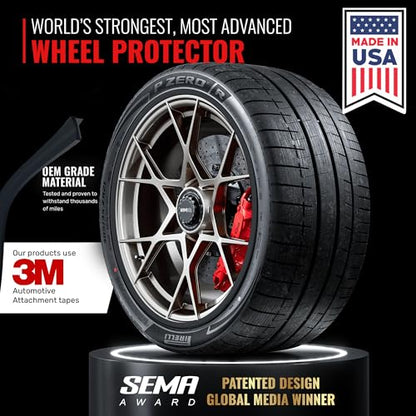 RIMiQ PROTECTiQ PRO Universal Rim Protection Trim - Curb Rash Guard with Award-Winning Patented Design and Premium 3M Tape - Fits Up to 4X 24 Wheels, Cars, Trucks, SUVs - Black