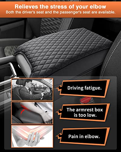 Shademax Custom Fit for Center Console Cover Nissan Pathfinder 2025 2024 2023 2022 2026 Armrest Cushion Pad Cover PU Leather Pathfinder Accessories Anti-Scratch Black - size: Size for Nissan Pathfinder 2022-2026