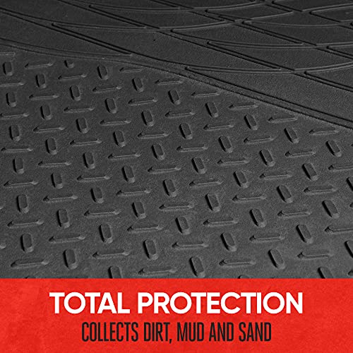 Motor Trend FlexTough SUV Cargo Liner & Car Trunk Mat - Universal Trim-To-Fit All Weather Cargo Mats for Back of SUV - SUV Trunk Mat & Trunk Liner Floor Mat Cargo Cover - Trunk Cover 47.5"in x 32.2"in