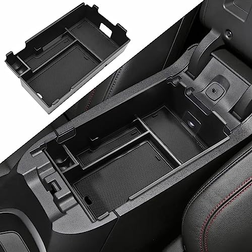 Center Console Organizer Tray Compatible with Chevy Equinox 2018 2019 2020 2021 2023 2024 Accessories, Armrest Insert Secondary Storage Box (Not Fit 2025 2026) Black Trim - color: black