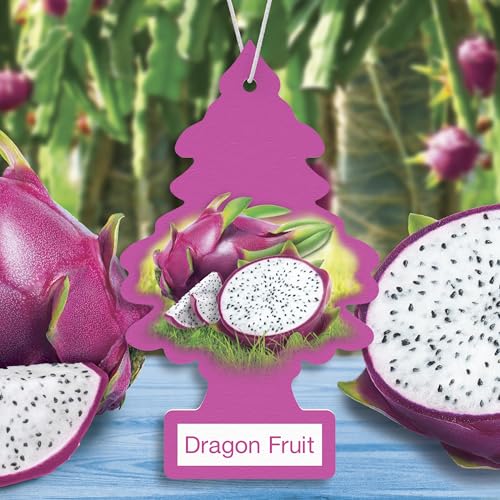 LITTLE TREES Car Air Freshener | Hanging Tree Provides Long Lasting Scent for Auto and Home | 24 Air Fresheners |Dragon Fruit - color: Dragon Fruit, size: 6 Count (Pack of 4)