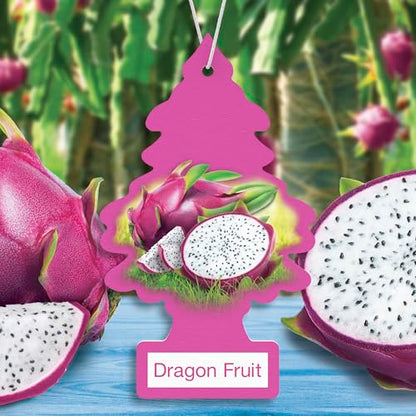 LITTLE TREES Car Air Freshener | Hanging Tree Provides Long Lasting Scent for Auto and Home | 24 Air Fresheners |Dragon Fruit - color: Dragon Fruit, size: 6 Count (Pack of 4)