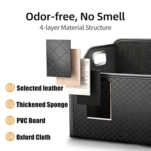 Car Trunk Organizer and Car Storage,Collapsible Multi-Compartment Car Organizers, Waterproof Foldable Luggage Bag with 4 Pockets，Suitable for Any Car