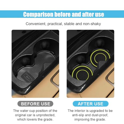 2PCS Car Cup Holder Coasters, 2.75 Inch Auto Non-Slip Anti Dust Cup Mats, Console Cup Holder Insert Coaster Auto Insulated Mats, Universal Interior Accessories for Most Cars (Yellow) - color: Yellow