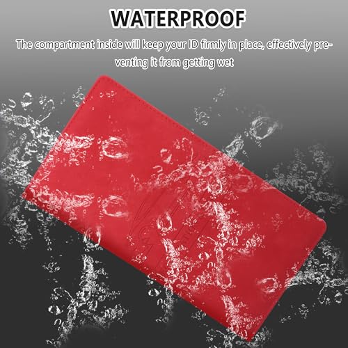 Car Registration and Insurance Holder,PU Leather Car Glove Box Organizer Car Document Holder for ID,Driver's License,Universal Car Organizer Car Accessories for Women/Men (Red)
