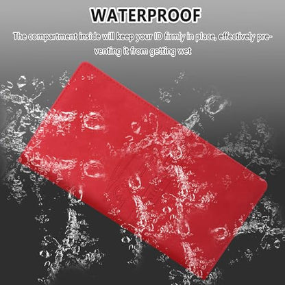 Car Registration and Insurance Holder,PU Leather Car Glove Box Organizer Car Document Holder for ID,Driver's License,Universal Car Organizer Car Accessories for Women/Men (Red)
