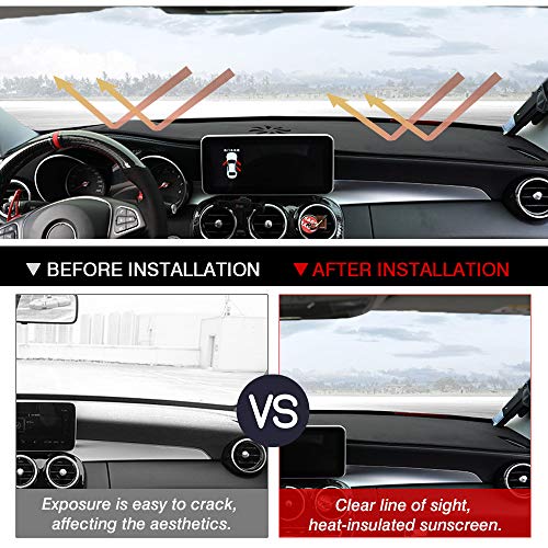 Cartist Suede Dash Mat for Mercedes Benz GLC 2016-2021 2022 Dash Cover Nonslip Dashboard Mat Protector Sunshade No Glare - size: dash mat for Benz GLC 2016-2022