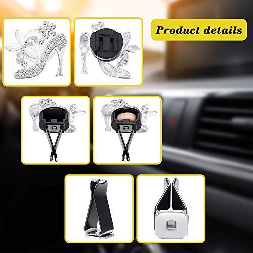 6 Pcs Car Vent Clips with Rhinestone, Bling Air Fresheners Vent Clips with Aromatic Soft Pad, Car Diffuser Accessories for Women, Automobile Air Conditioning Vents Decorations for Cars, Trucks, Suvs