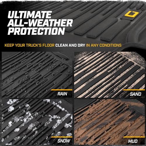 CAT® JustFit™ 3D Custom Fit Floor Mats for Dodge Ram 1500 Crew Cab 2009-2018, Dodge Ram 2500/3500 Crew Cab 2010-2018, Classic 2019-2024 - Heavy Duty Floor-Liner Protection Laser Measured - style: Dodge Ram 1500 Crew Cab (2009-2018)/ Dodge Ram 2500/3500 Cr