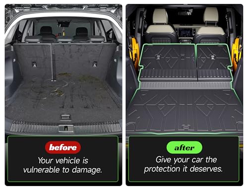 Cargo Trunk Mat with Backrest Mats for Ford Bronco 4 Door 2021-2025 2026,All Weather Protection TPE Heavy Duty Cargo Liner Bronco Accessories,Black - size: Ford Bronco 2021-2026