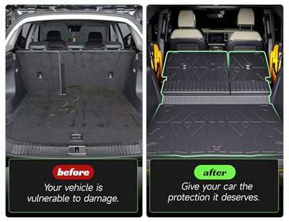 Cargo Trunk Mat with Backrest Mats for Ford Bronco 4 Door 2021-2025 2026,All Weather Protection TPE Heavy Duty Cargo Liner Bronco Accessories,Black - size: Ford Bronco 2021-2026