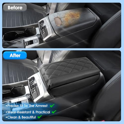 2022-2025 2026 Tucson Center Console Cover for Hyundai Tucson (SE/SEL/SEL Convenience/XRT/N Line/Limited), Waterproof&Cushion Leather Armrest Cover 2023 2024 2025 Tucson Accessories (Padded) - color: (for Tucson) Padded - Leather
